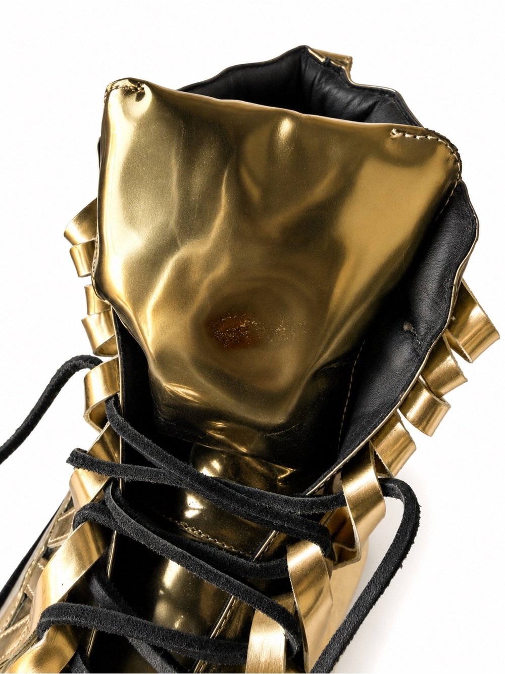 Damir Doma Falco Gold Metallic High Top Sneakers EU 44 Rare Italy - Picture 6 of 7